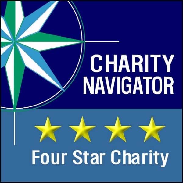 4 out of 4 Stars on Charity Navigator!